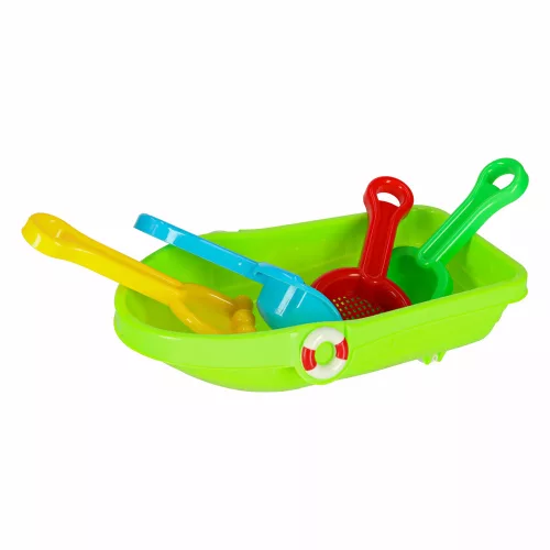 Boat with accessories moulds sand beach toys + water gun 12 pcs