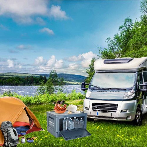 Luggage organizer camping box navy blue