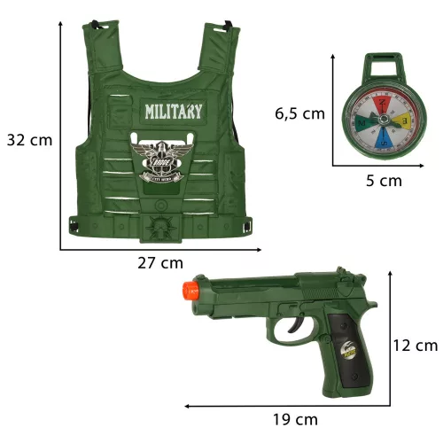Military equipment costume vest rifle scope binoculars