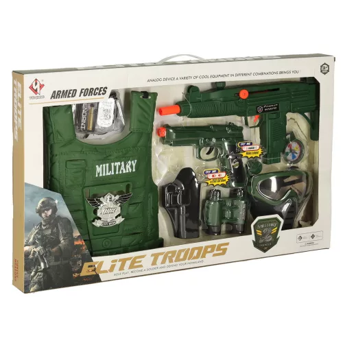 Military equipment costume vest rifle scope binoculars