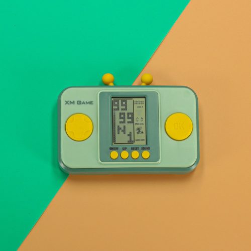 Electronic arcade game portable console green