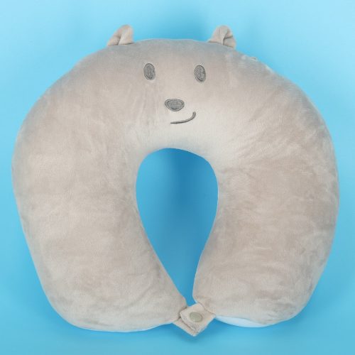Travel pillow 2in1 neck roll for airplane car teddy bear mascot animal