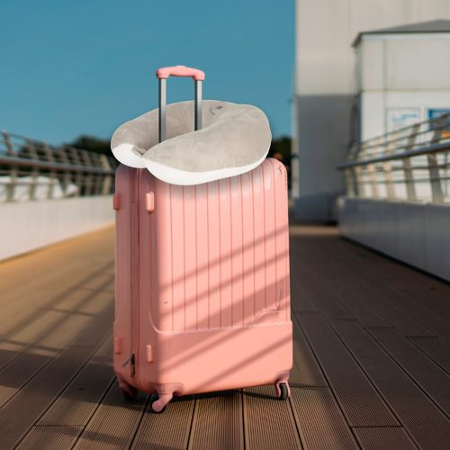 Travel pillow 2in1 neck roll for airplane car teddy bear mascot animal