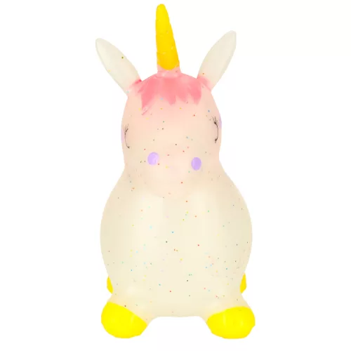 Children's bouncy bouncer with pump rubber unicorn
