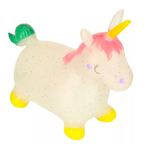 Children's bouncy bouncer with pump rubber unicorn