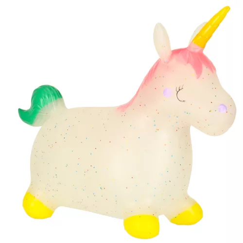 Children's bouncy bouncer with pump rubber unicorn