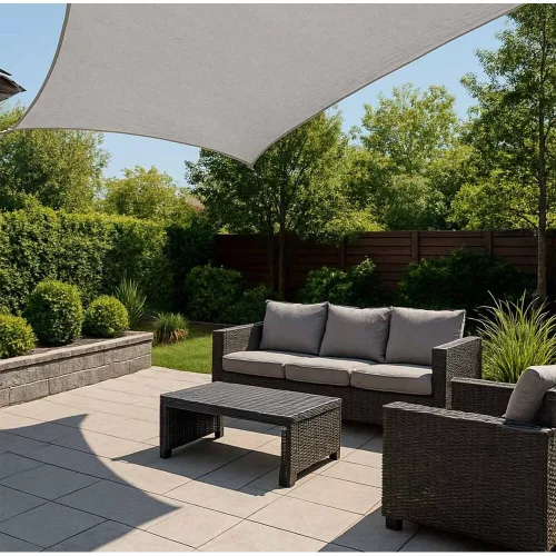 LUARO waterproof garden patio parasol sail 4x4x4m square grey