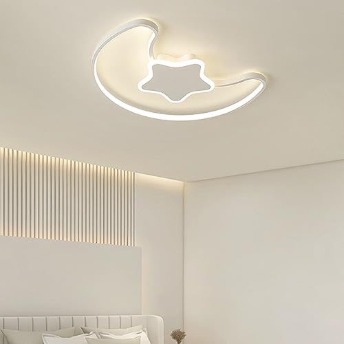 LED ceiling lamp for children's room dimmable LUMELA + remote control moon white