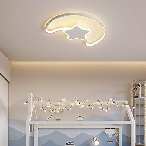 LED ceiling lamp for children's room dimmable LUMELA + remote control moon white
