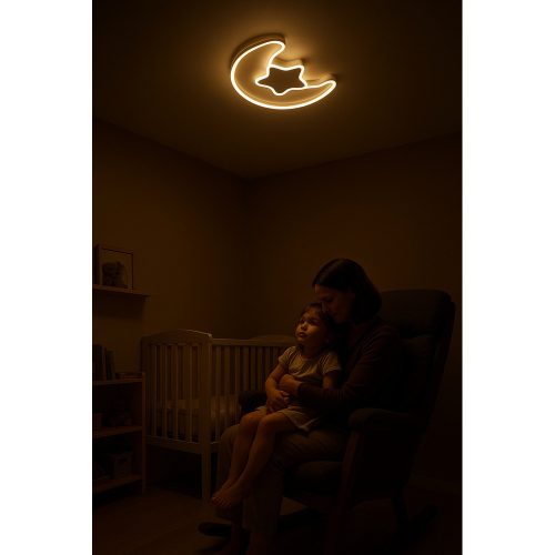 LED ceiling lamp for children's room dimmable LUMELA + remote control moon white