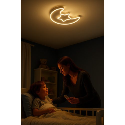 LED ceiling lamp for children's room dimmable LUMELA + remote control moon white