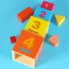 Educational Wooden Tower Sorting Shapes Counting Learning 71cm XXL