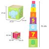 Educational Wooden Tower Sorting Shapes Counting Learning 71cm XXL