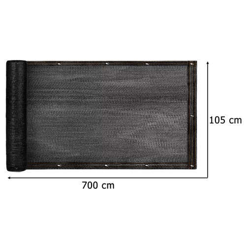 Balcony cover LUARO masking mat shading net for balcony terrace 150g/m2 105x700cm UV + Tritics