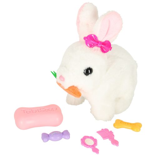 Moving electric bunny plush with accessories