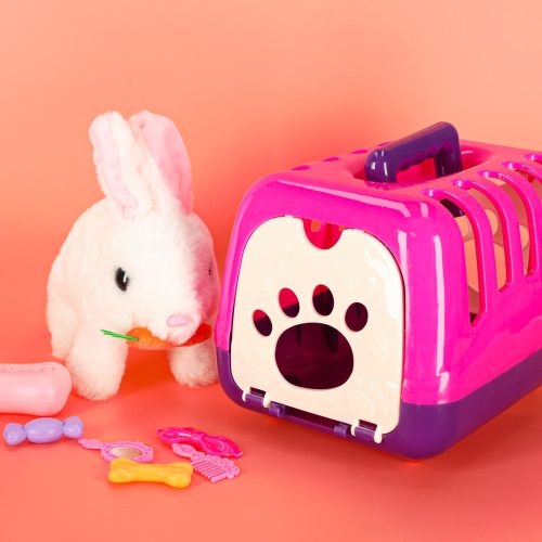 Moving electric bunny plush with accessories