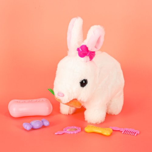 Moving electric bunny plush with accessories