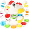 Matching eggs puzzle blocks with hen for storage 12pcs