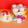 Matching eggs puzzle blocks with hen for storage 12pcs