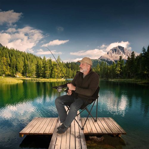 LUARO foldable beach fishing chair, black