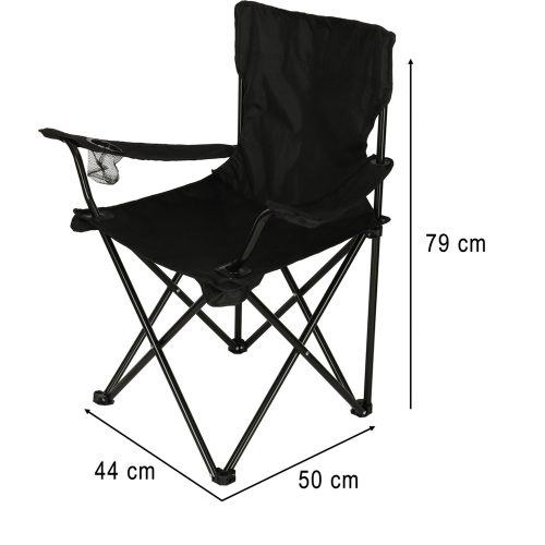 LUARO foldable beach fishing chair, black