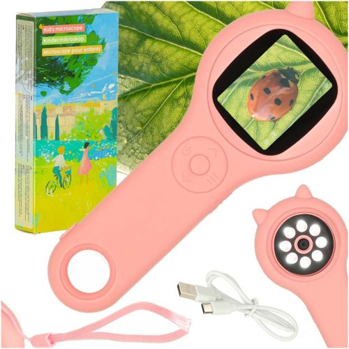 Optical Microscope Digital Magnifier 500x 2Mpx Pink