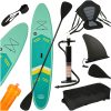 SUP inflatable float board with seat accessories paddle set turquoise 350 cm