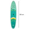 SUP inflatable float board with seat accessories paddle set turquoise 350 cm