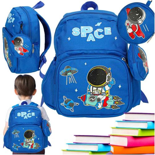 Kindergarten school backpack children astronaut 30x14x23cm