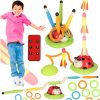 Sports dexterity game for children jumping rope target throw ladybug rocket launcher 3in1