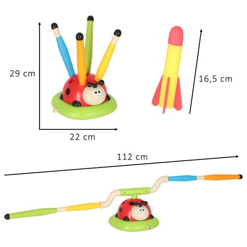 Sports dexterity game for children jumping rope target throw ladybug rocket launcher 3in1
