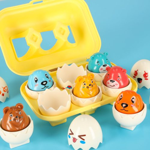 educational puzzle toy shapes egg montessori animals 6 pcs