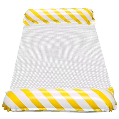Inflatable Beach Mattress Hammock Water Lounger Chair Swimming Pool Yellow