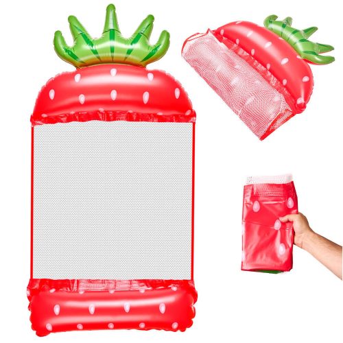 Inflatable Beach Mattress Hammock Water Lounger Chair Pool Strawberry