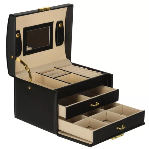 Jewelry box with drawers black