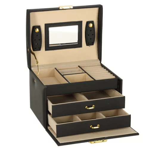 Jewelry box with drawers black