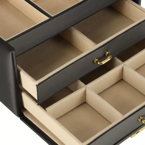 Jewelry box with drawers black