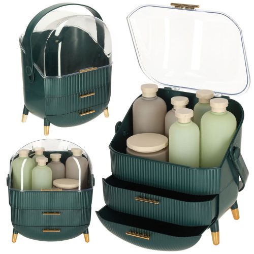 Casket cosmetic organizer cabinet green