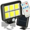 Napelemes mozgás- és alkonykapcsolós lámpa 120 LED-del