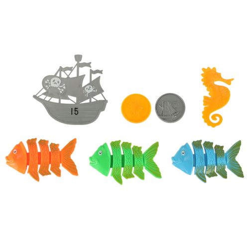 27-piece diving fishing play set in the pool