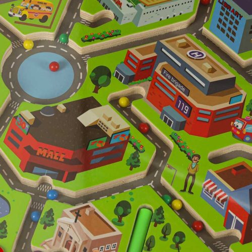 Magnetic balls in a maze – city theme