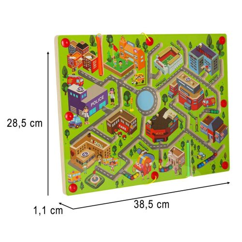 Magnetic balls in a maze – city theme