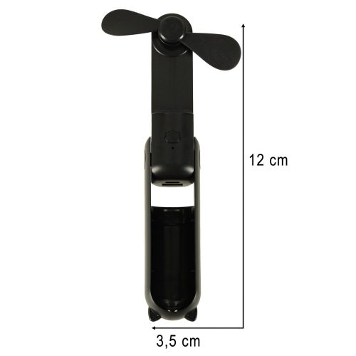 Desk Fan Mini Handheld Folding Fan Portable USB Black