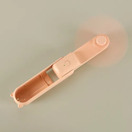 Desk Fan Mini Handheld Folding Fan Portable USB Pink