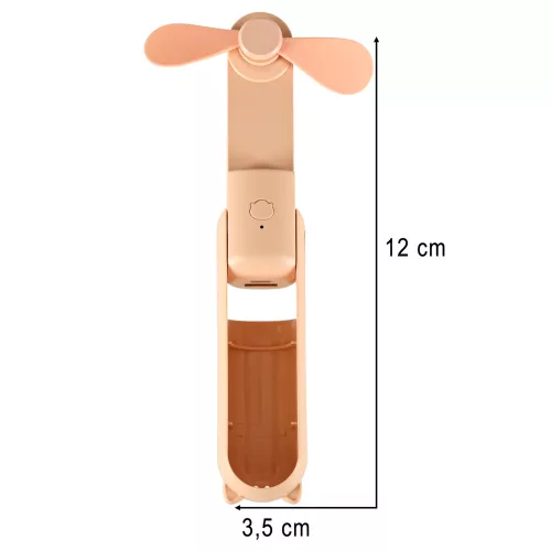 Desk Fan Mini Handheld Folding Fan Portable USB Pink