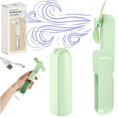 Asztali ventilátor mini kézi összecsukható ventilátor hordozható USB zöld