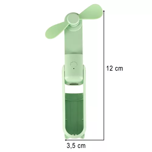 Desk fan mini hand folding fan portable USB green