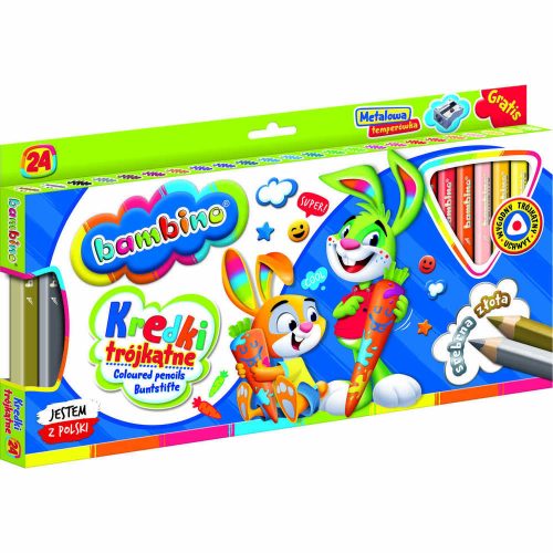 BAMBINO Wooden frame triangle pencil 24 colors + sharpener
