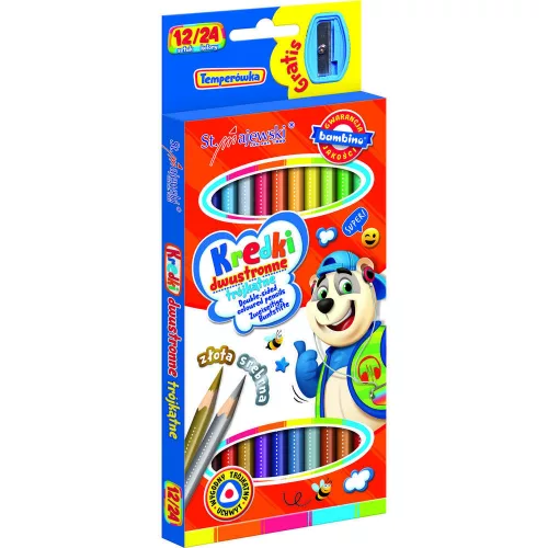 BAMBINO School triangle pencil double-sided 12/24 colors + sharpener