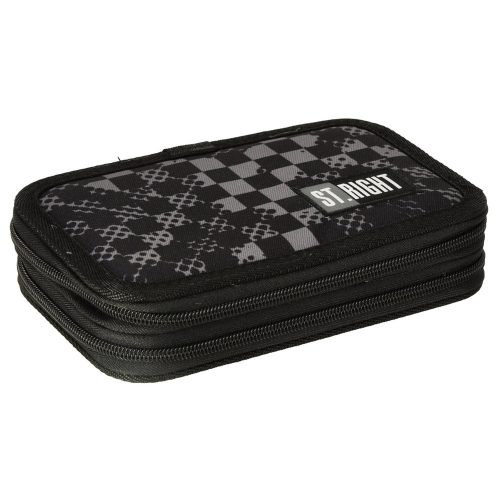 Double pencel case with accessories Chessboard Crush
